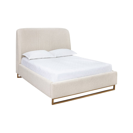 Sunpan Nevin Bed Polo Club Stone Dove Cream Queen Size Bed Frame