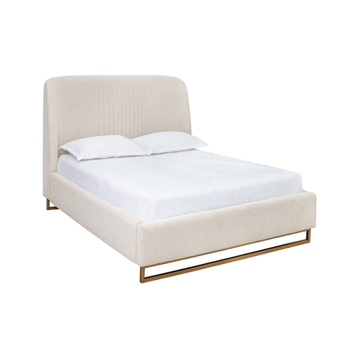 Sunpan Nevin Bed Polo Club Stone Dove Cream Queen Size Bed Frame