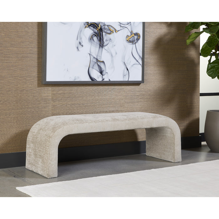 Sunpan Nahara Fully Upholstered Fabric Bench