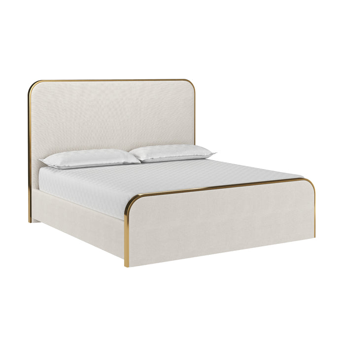 Sunpan Tometi Chacha Cream White Polyester Fabric Bed