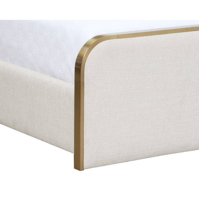 Sunpan Tometi Chacha Cream White Polyester Fabric Bed