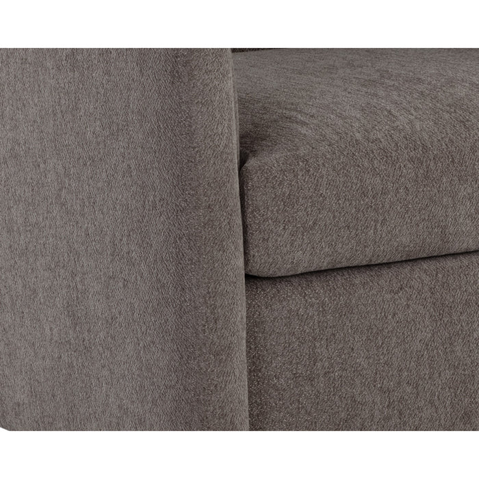 Sunpan Birrit Fabric Mid Century Modern Swivel Armchair