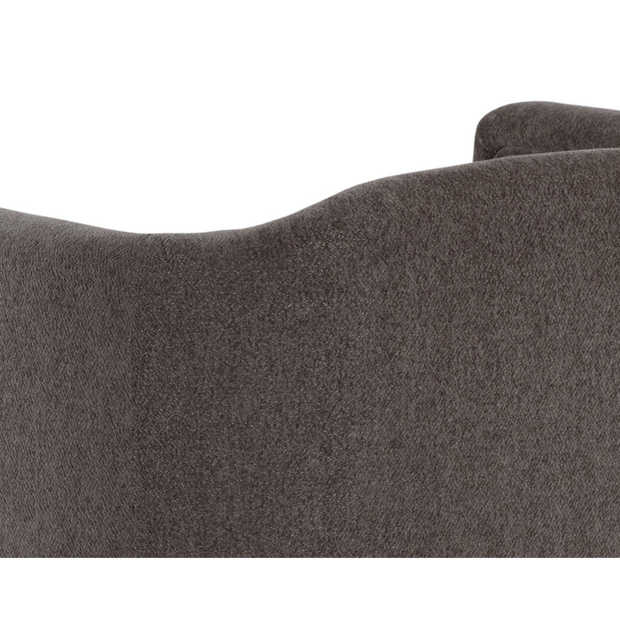 Sunpan Birrit Fabric Mid Century Modern Swivel Armchair