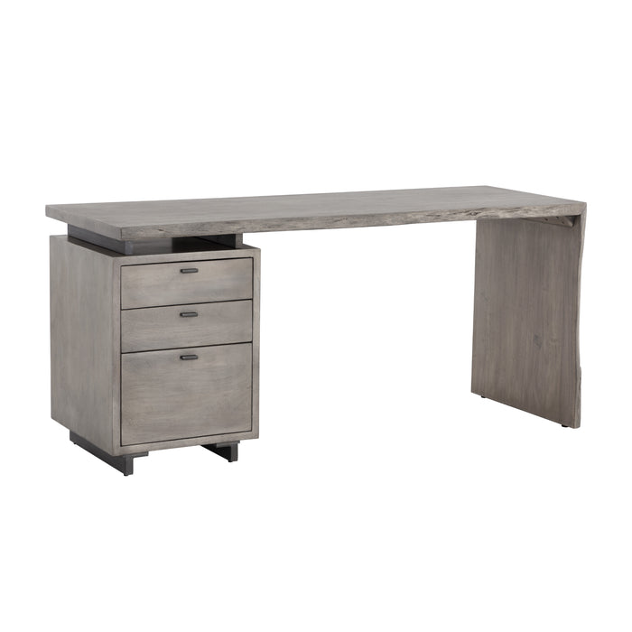 Sunpan Lewis Dark Brown Solid Acacia Wood Desk