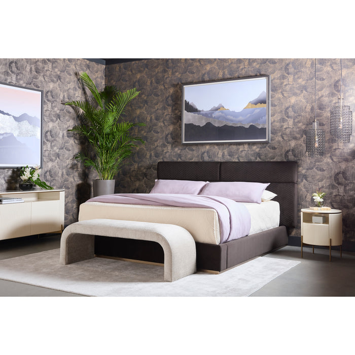 Sunpan Beckham Black Upholstered Queen Size Bed Frame