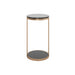 Sunpan Benjamin Round Black Tempered Glass Top End Table 