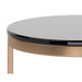 Sunpan Benjamin Round Black Tempered Glass Top End Table 