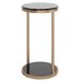 Sunpan Benjamin Round Black Tempered Glass Top End Table 