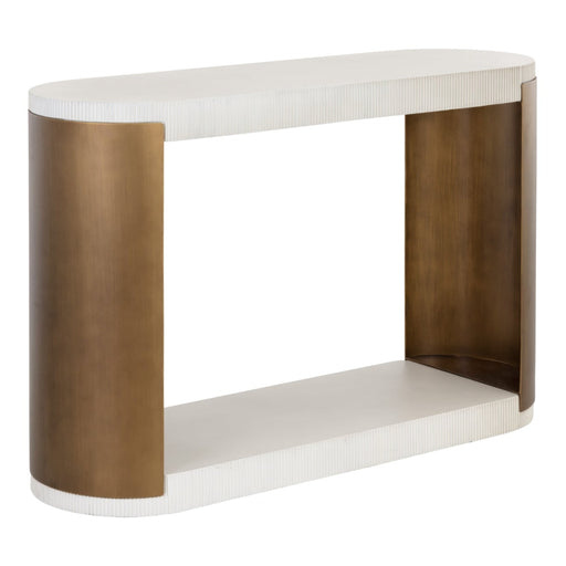 Sunpan Cavette White Concrete Top Console Table