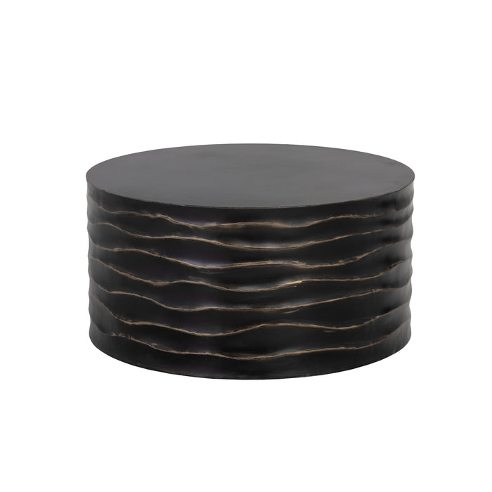 Sunpan Corey Indoor and Outdoor Round Black Concrete Coffee Table