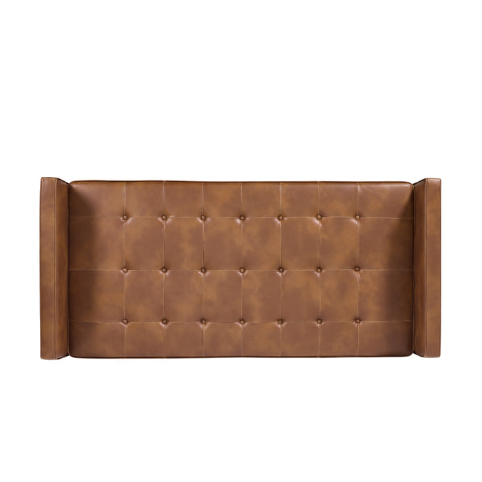 Sunpan Donnie Tobacco Tan Faux Leather Bench