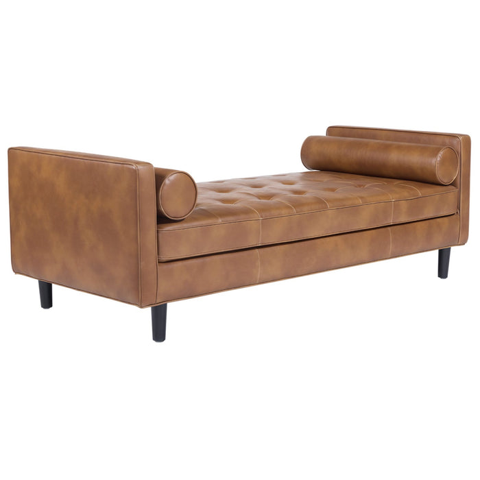 Sunpan Donnie Tobacco Tan Faux Leather Bench