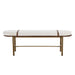 Sunpan Elaine Polo Club Muslin Fabric Bench 