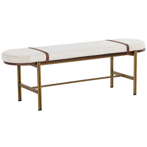 Sunpan Elaine Polo Club Muslin Fabric Bench 