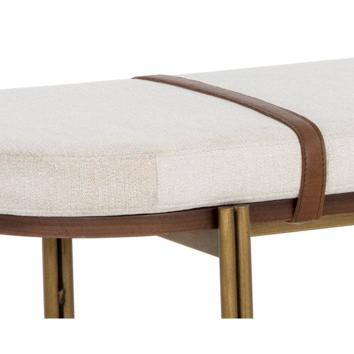 Sunpan Elaine Polo Club Muslin Fabric Bench 