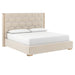 Sunpan Alisha Meg Taupe White Polyester Fabric King Bed 