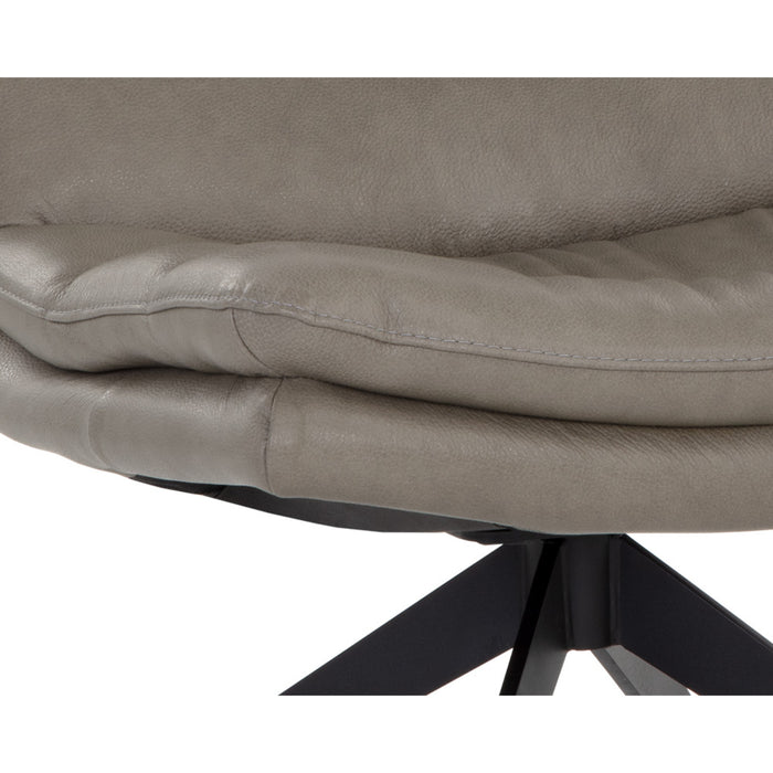 Sunpan Keller Leather Modern  Swivel Lounge Chair