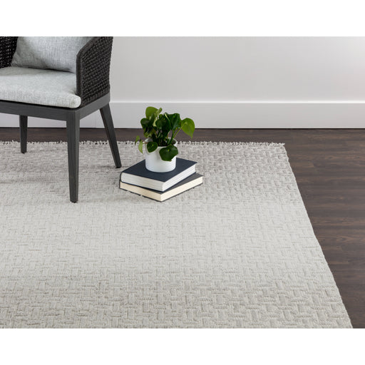 Sunpan Ingrid Hand-Knotted Ombre Light Grey Area Rug