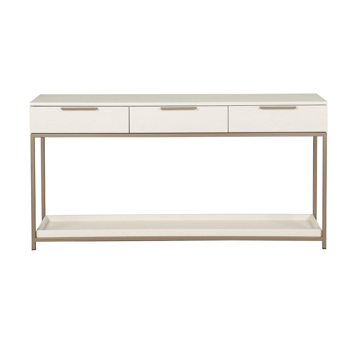 Sunpan Rebel Solid Oak Wood Top Drawers Console Table