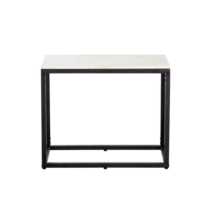 Sunpan Ellery Rectangular White Marble Top Side Table 