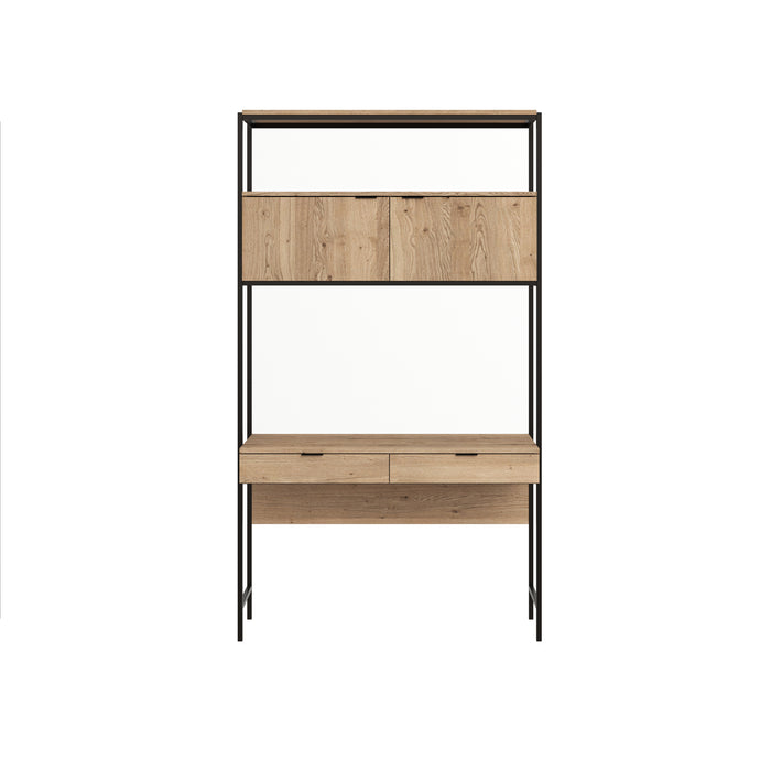 Sunpan Ambrose Sustainable Oak Wood Modular Wall Desk