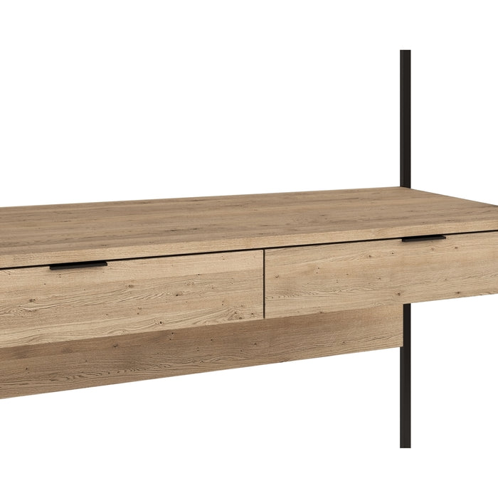 Sunpan Ambrose Sustainable Oak Wood Modular Wall Desk