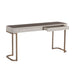 Sunpan Jamille Faux Leather Wood Top Drawer Console Table 