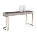 Sunpan Jamille Faux Leather Wood Top Drawer Console Table 