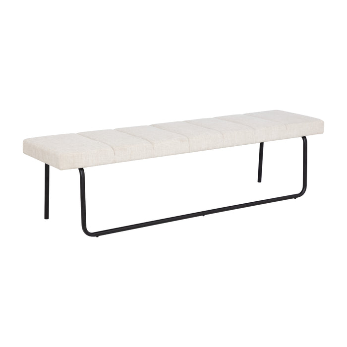 Sunpan Casimir Chacha Cream Polyester Fabric Bench