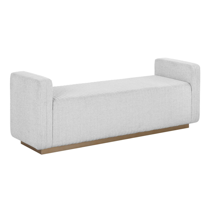 Sunpan Odette Ernst Silverstone Gold Metal Base Bench