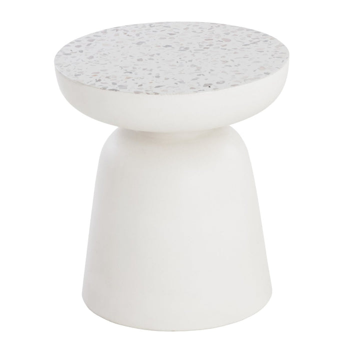 Sunpan Lucida Indoor and Outdoor Round Concrete End Table