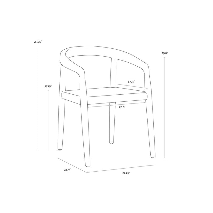 Sunpan Modern Cayman Outdoor Wood Dining Armchair