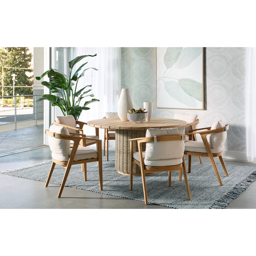 Sunpan Modern Coraline Outdoor Wood Dining Armchair