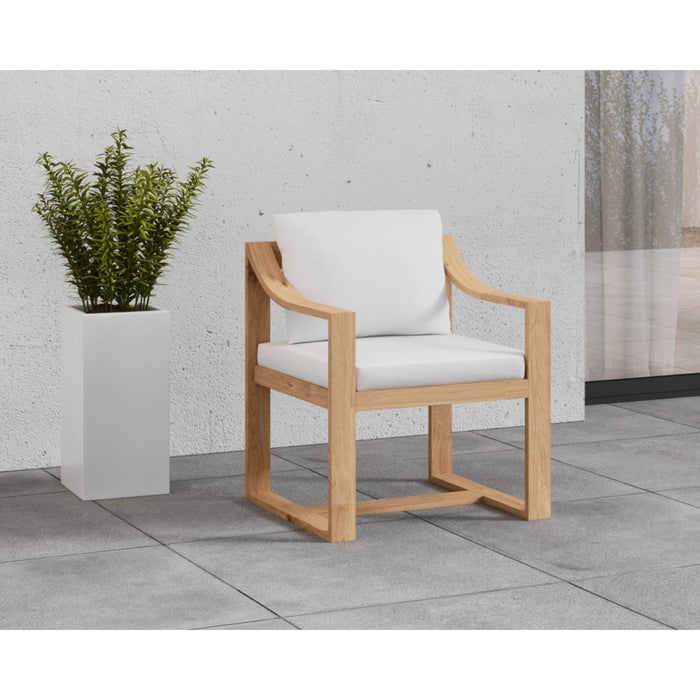 Sunpan Modern Tahiti Outdoor Wood Dining Armchair