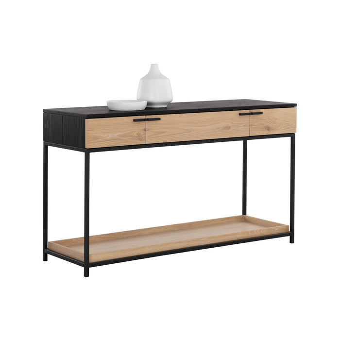 Sunpan Rosso Sustainable Solid Oak Wood Console Table 