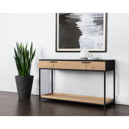 Sunpan Rosso Sustainable Solid Oak Wood Console Table 