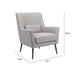 Zuo Modern Ontario Grey Accent Chair