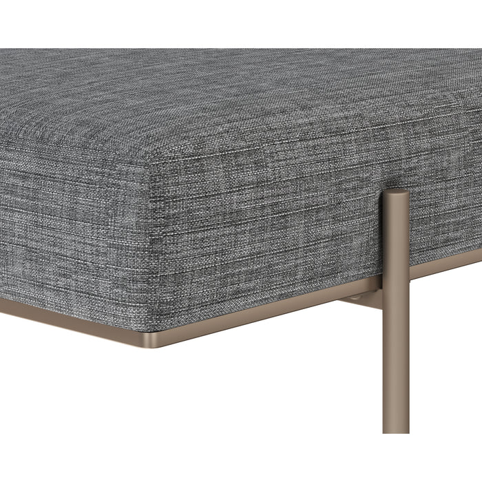 Sunpan Davian Polyester Fabric Antique Brass Base Bench