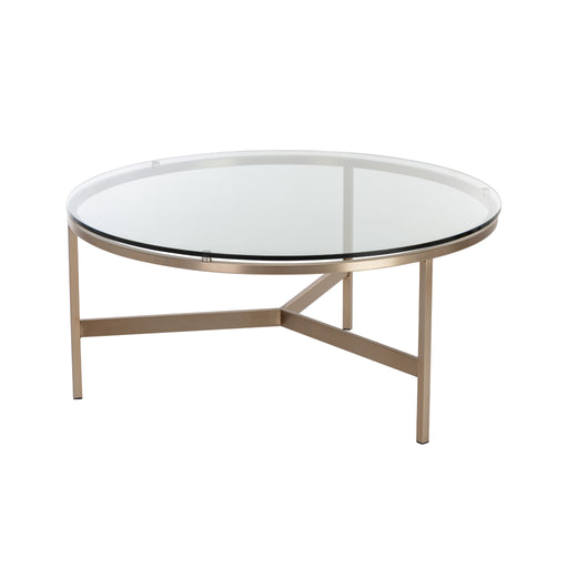 Sunpan Flato Round Clear Tempered Glass Coffee Table 