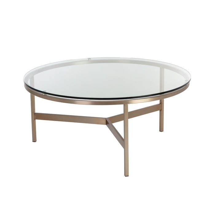 Sunpan Flato Round Clear Tempered Glass Coffee Table 