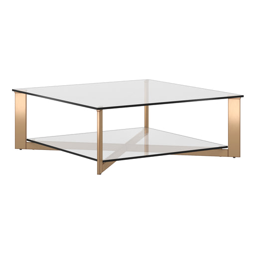 Sunpan Xavier Square Clear Tempered Glass Top Coffee Table