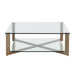 Sunpan Xavier Square Clear Tempered Glass Top Coffee Table