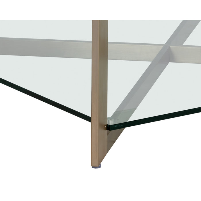 Sunpan Xavier Square Clear Tempered Glass Top Coffee Table