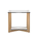 Sunpan Xavier Square  Clear Tempered Glass Top Side Table 