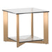 Sunpan Xavier Square  Clear Tempered Glass Top Side Table 