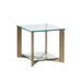 Sunpan Xavier Square  Clear Tempered Glass Top Side Table 