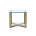 Sunpan Xavier Square  Clear Tempered Glass Top Side Table 