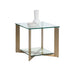 Sunpan Xavier Square  Clear Tempered Glass Top Side Table 