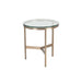 Sunpan Flato Round Clear Tempered Glass Top End Table 