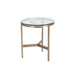 Sunpan Flato Round Clear Tempered Glass Top End Table 